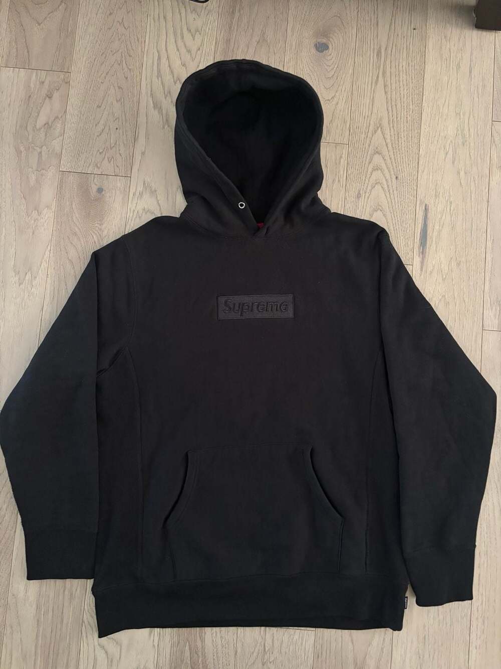 Supreme Black Tonal Box Logo Hoodie Pullover Sweatshirt